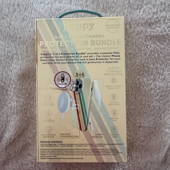COPY - NIB XO Poppy iphone Bundle Case 14 Pro Max 3-in-1 - Case/Screen/Lens - R… - Picture 6 of 6